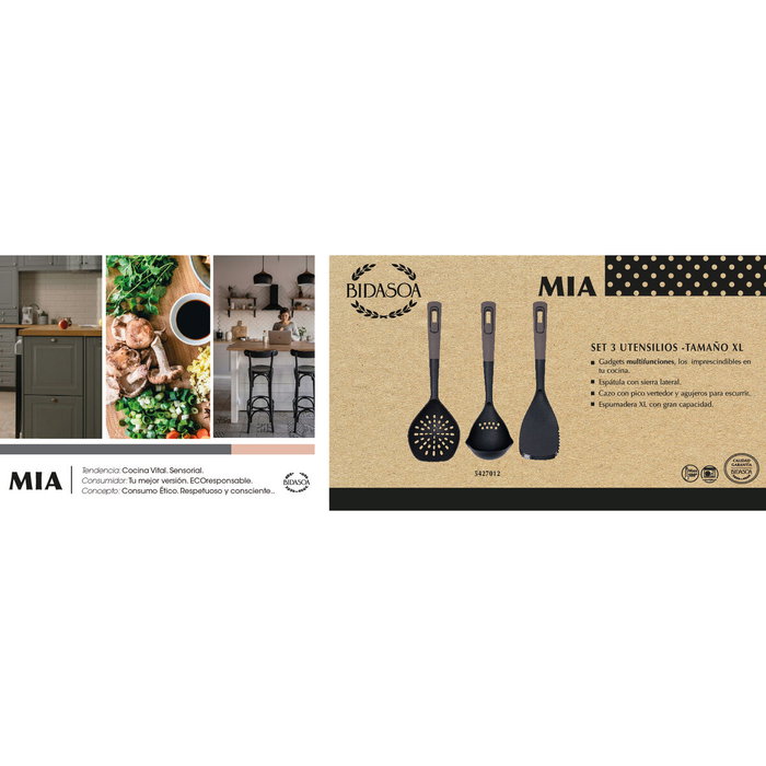 Bidasoa Set 3 Gadgets de Cocina Mia Gris Bidasoa Set 3 Gadgets de Cocina Mia Gris