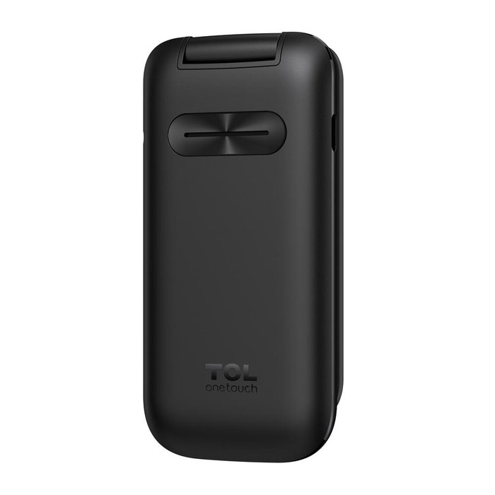 TCL Móvil Básico Tipo Concha Onetouch 5023 Negro Volcano Black, Dual SIM, Pantalla 2.4", Batería de Larga Duración, Cámara 0.3 MP, Radio FM, Linterna
