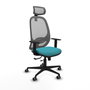 PIQUERAS Y CRESPO Silla de oficina Cilanco con mecanismo Sincro/Traslack, Turquesa y Gris