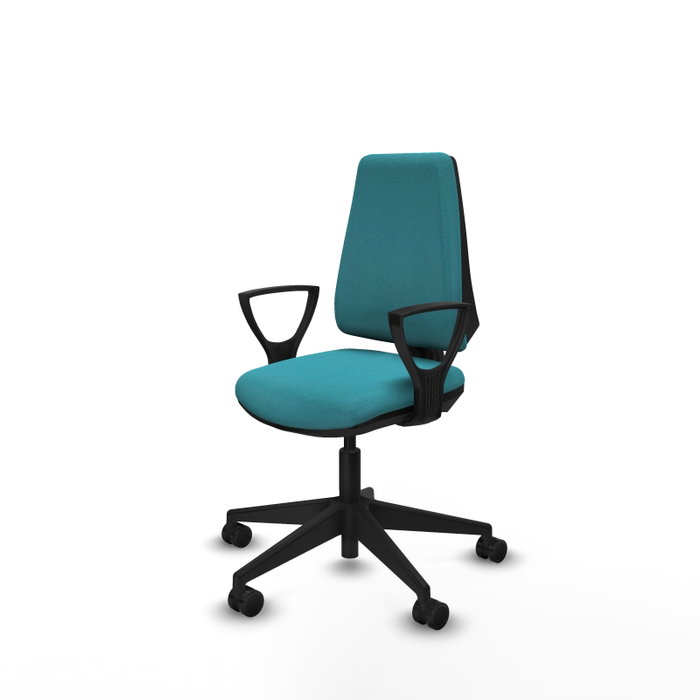 PIQUERAS Y CRESPO Silla de oficina Elche Turquesa con Brazos Fijos PIQUERAS Y CRESPO Silla de oficina Elche Turquesa con Brazos Fijos