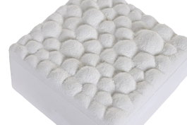 DKD Home Decor Joyero Set 2 Cemento 18x18x12 Blanco