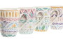 DKD Home Decor Set de 12 Tazas de Porcelana Boho Surtidas 400ml