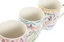 DKD Home Decor Set de 12 Tazas de Porcelana Boho Surtidas 400ml