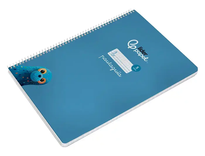 Liderpapel Cuaderno Espiral A4 Pautaguía Tapa Blanda 80 Hojas 75gr Cuadro Pautado 5mm Azul