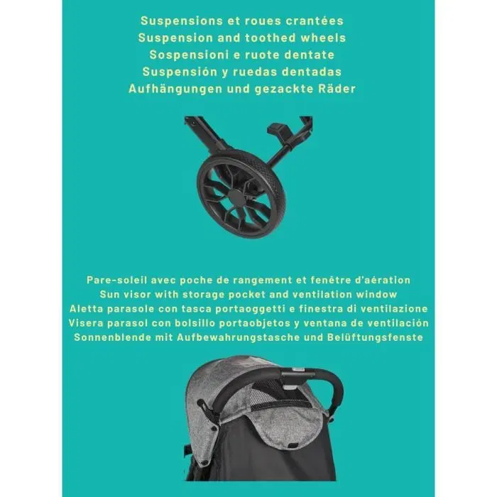 Nania NAN3760425910120 Cochecito compacto MYLA 4 ruedas Negro Nania NAN3760425910120 Cochecito compacto MYLA 4 ruedas Negro