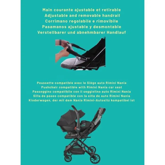 Nania NAN3760425910120 Cochecito compacto MYLA 4 ruedas Negro Nania NAN3760425910120 Cochecito compacto MYLA 4 ruedas Negro