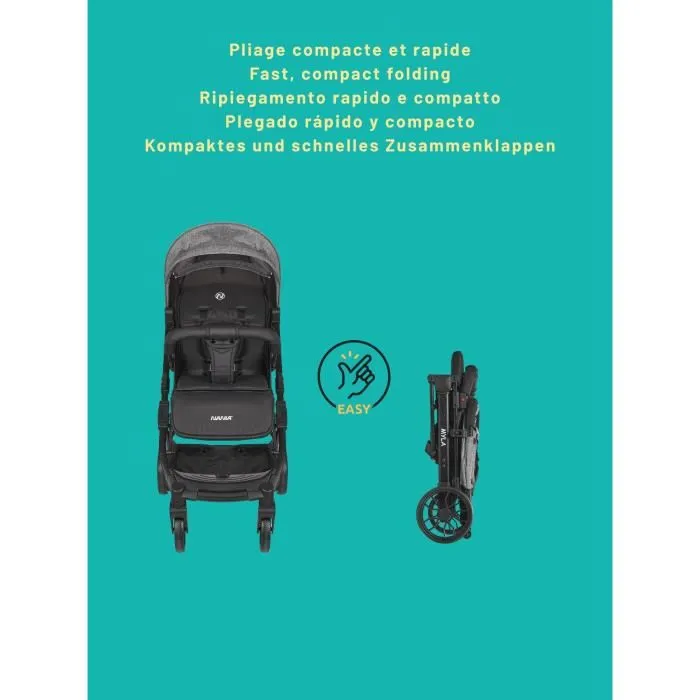 Nania NAN3760425910120 Cochecito compacto MYLA 4 ruedas Negro Nania NAN3760425910120 Cochecito compacto MYLA 4 ruedas Negro