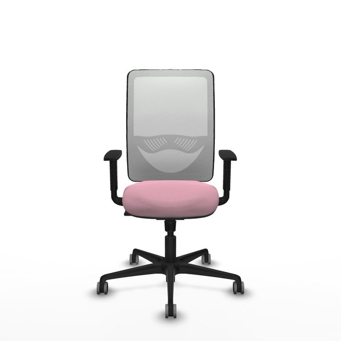 PIQUERAS Y CRESPO Silla de oficina Zulema con mecanismo Sincro, Rosa y Blanco