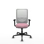 PIQUERAS Y CRESPO Silla de oficina Zulema con mecanismo Sincro, Rosa y Blanco