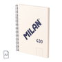Milan 57151E80BG Cuaderno A5 Tapa Dura Espiral 80 Hojas Blancas 95 Gr/m Beige