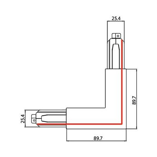 Brumberg Eckverbinder 90° 3-Phasen-Stromschiene ONETRACK DALI SL außen ws 87127070