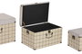DKD Home Decor Baul Scandi Beige Negro 40 x 38 x 60 cm Set 3