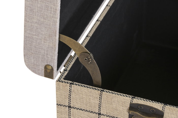 DKD Home Decor Baul Scandi Beige Negro 40 x 38 x 60 cm Set 3
