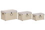 DKD Home Decor Baul Scandi Beige Negro 40 x 38 x 60 cm Set 3