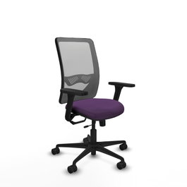 PIQUERAS Y CRESPO Silla de oficina Zulema con mecanismo Sincro/Traslack, Morado y Gris