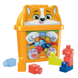 MEGA BLOKS Cubo de Bloques de Construcción Grande Perrito Corgi Fisher-Price First Builders HDK81 - 25 Piezas, Juguete Educativo a Partir de 12 Meses