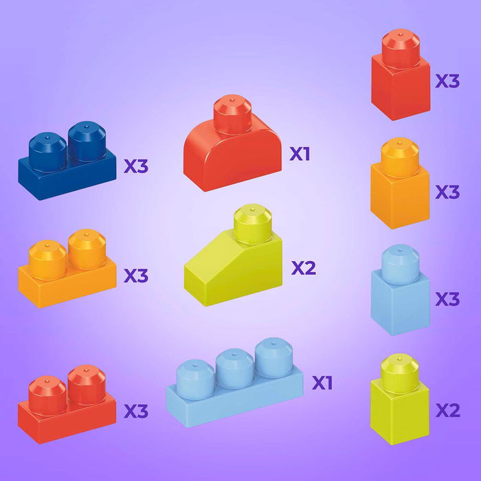 MEGA BLOKS Cubo de Bloques de Construcción Grande Perrito Corgi Fisher-Price First Builders HDK81 - 25 Piezas, Juguete Educativo a Partir de 12 Meses