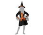 Disfraz Infantil de Bruja con Vestido Corto Naranja y Sombrero para Niña 5-6 Años Halloween 2024