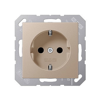 Jung A1520 CH Toma de corriente Schuko 16A 250V Champán Jung A1520 CH Toma de corriente Schuko 16A 250V Champán