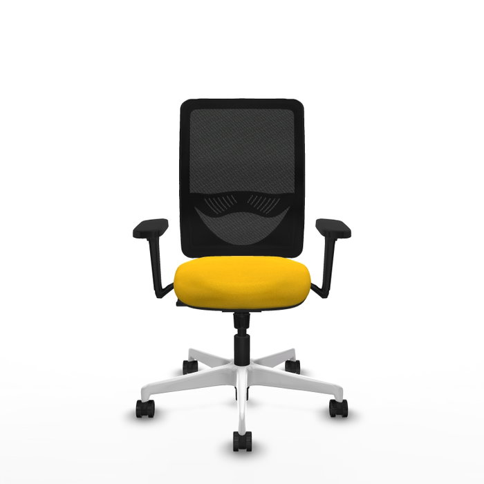 PIQUERAS Y CRESPO Silla de oficina Zulema con mecanismo Sincro, asiento Amarillo y respaldo Negro
