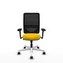 PIQUERAS Y CRESPO Silla de oficina Zulema con mecanismo Sincro, asiento Amarillo y respaldo Negro