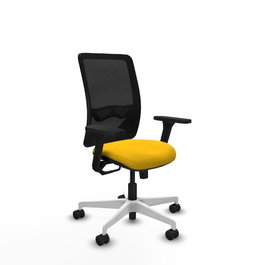 PIQUERAS Y CRESPO Silla de oficina Zulema con mecanismo Sincro, asiento Amarillo y respaldo Negro