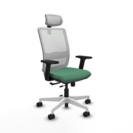 PIQUERAS Y CRESPO Silla de oficina Haches Verde esmeralda y Blanco