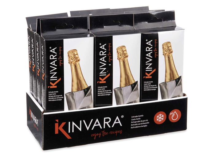 Kinvara Enfriador Botella Champán Gris 17.5x2x8cm PVC (Set de 24)