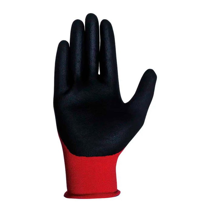 Juba Guante Econit Foam Nailon / Licra con Palma Nitrilo Microfoam, Rojo y Negro, Talla 8-M