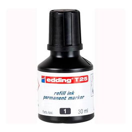 Edding 25 Frasco de Tinta para Rotulador Permanente 30 mL Negro