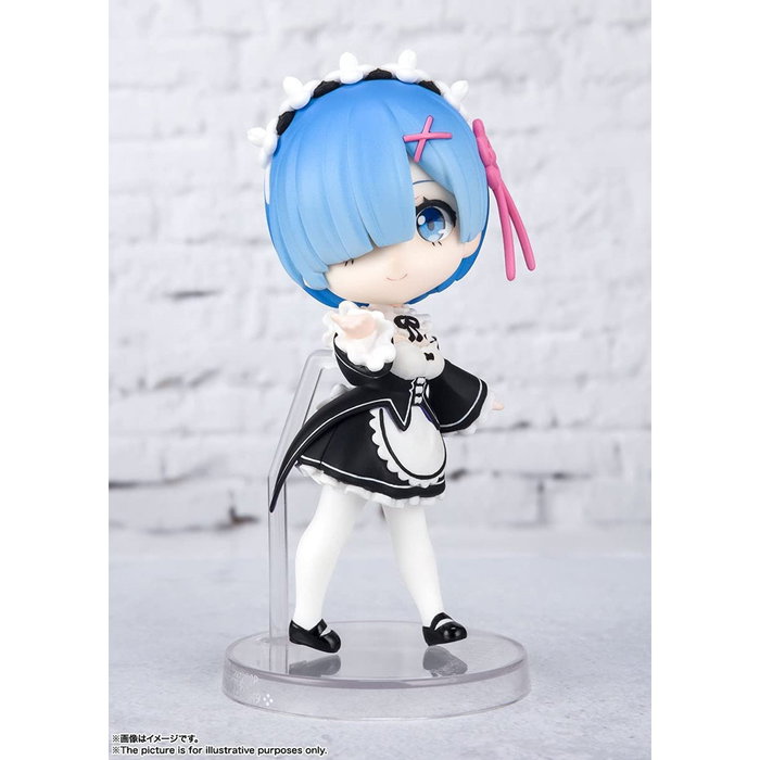 Tamashii Nations Figura Figuarts Mini - Re:Zero Starting Life in Another World - Rem - PVC 9 cm con brazos alternativos y base de exposición