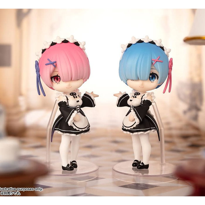 Tamashii Nations Figura Figuarts Mini - Re:Zero Starting Life in Another World - Rem - PVC 9 cm con brazos alternativos y base de exposición