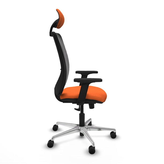 PIQUERAS Y CRESPO Silla de oficina Zulema con mecanismo Sincro, Tela Naranja y Malla Negra PIQUERAS Y CRESPO Silla de oficina Zulema con mecanismo Sincro, Tela Naranja y Malla Negra