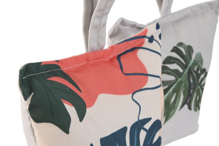 DKD Home Decor Sujetapuertas Tropical Blanco Verde Algodón Hojas 10 x 21 x 25 cm (2 Unidades)