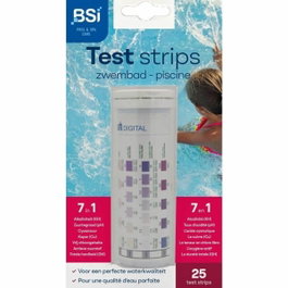 BSI Tiras de prueba 7 en 1 para piscina y spa, 25 unidades