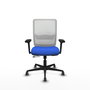 PIQUERAS Y CRESPO Silla de oficina Haches con mecanismo Sincro/Traslack, Azul y Blanco