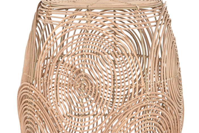 DKD Home Decor Mesita Auxiliar Tropical Ratan Marron Claro 39 x 39 x 53 cm