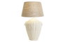 DKD Home Decor Lámpara de Sobremesa Ratán y Lino Blanco