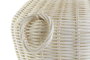 DKD Home Decor Lámpara Sobremesa Tropical Blanco Marron Claro Ratán Lino 42 x 70 x 42 cm