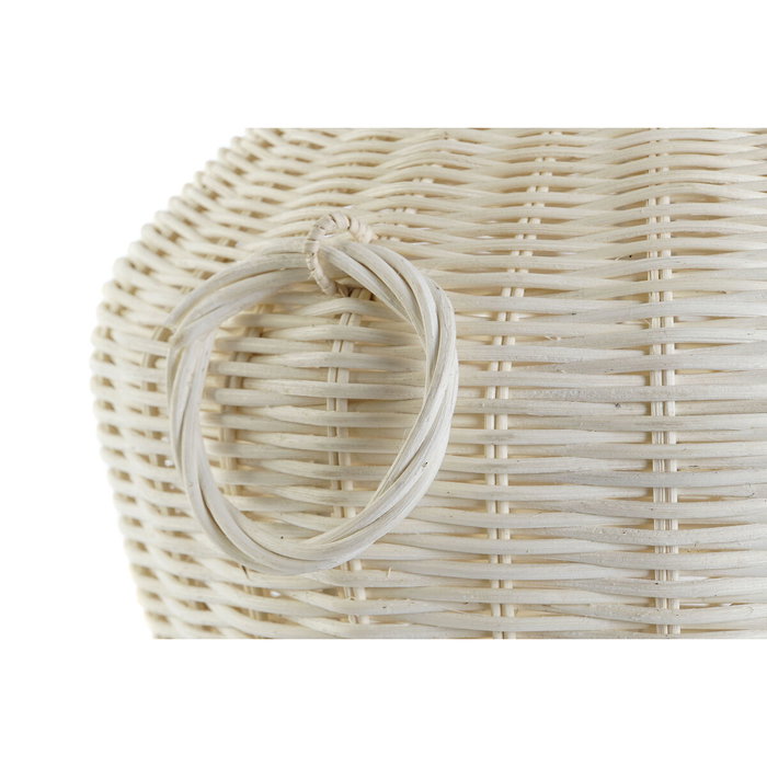 DKD Home Decor Lámpara de Sobremesa Ratán y Lino Blanco DKD Home Decor Lámpara de Sobremesa Ratán y Lino Blanco