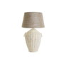 DKD Home Decor Lámpara de Sobremesa Ratán y Lino Blanco
