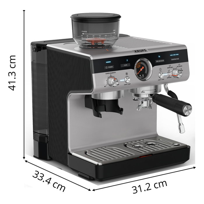 Krups Precision XP801T10 Máquina espresso Negro y Acero inoxidable