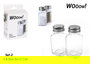 Wooow Set-2 Salero Y Pimentero Privilege 4 cm x 8.5 cm x 9.7 cm (24 Unidades)