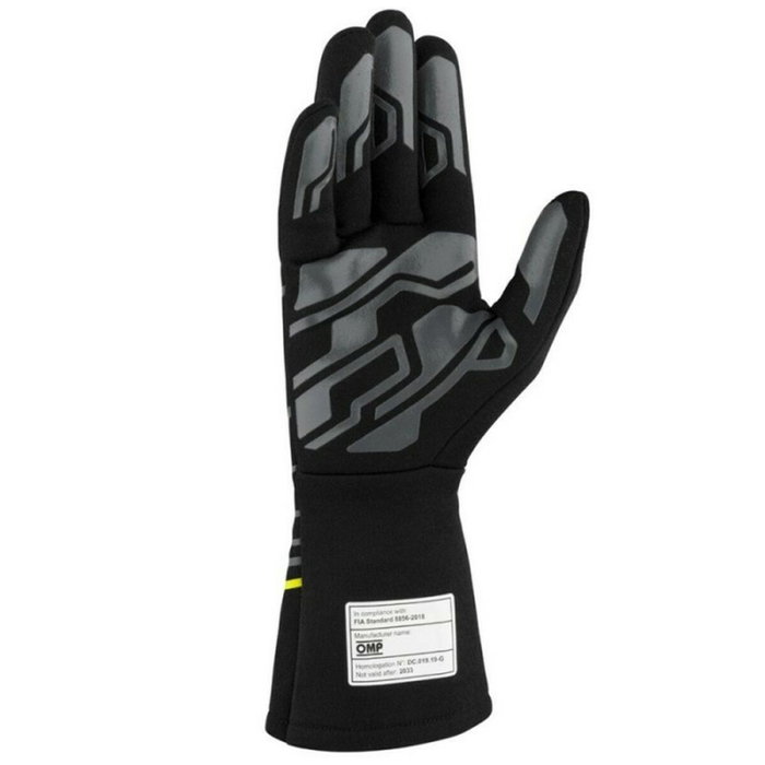 Omp Guantes Sport FIA 8856-2018 My2025 Negro/Amarillo Fluo Talla XL