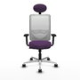 PIQUERAS Y CRESPO Silla de oficina Zulema con mecanismo Sincro, Morado y Blanco