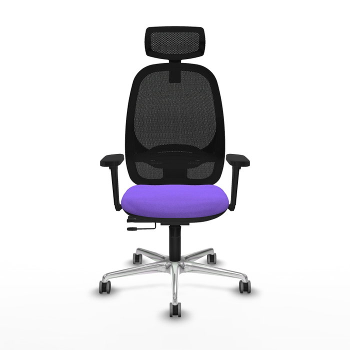 PIQUERAS Y CRESPO Silla de oficina Cilanco con mecanismo Sincro/Traslack, Lila y Negro