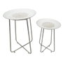 DKD Home Decor Set de 2 Mesitas Auxiliares Mandala Blanco y Dorado