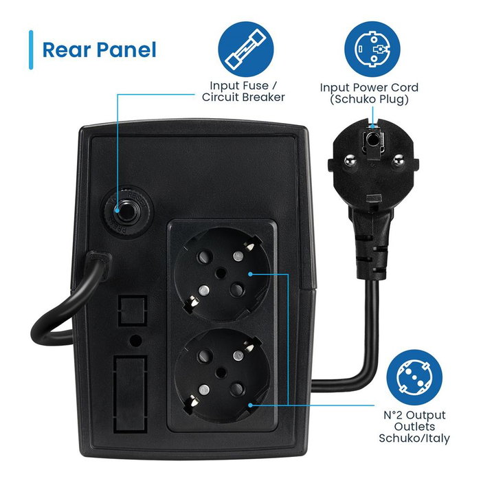 Ewent EW3995 AVR 780VA 390W Regulador de Voltaje Ewent EW3995 AVR 780VA 390W Regulador de Voltaje