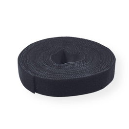 VALUE Klettband auf Rolle 10mm Negro 25m