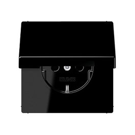 Jung LS1520KLSW Schuko con tapa abatible, 16A, 250V, negro